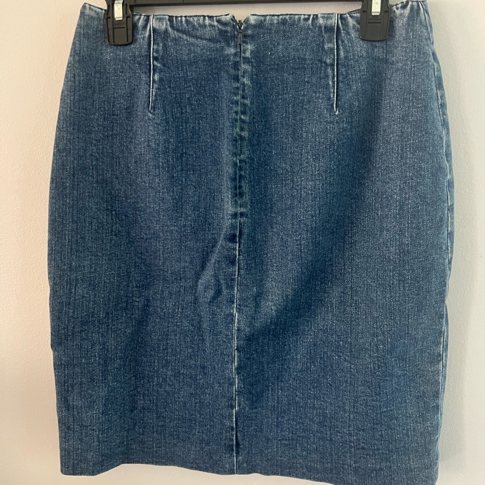 Lauren Jeans Company Ralph Lauren Blue Jean Mini Skirt Stretch Size 4 - Picture 2 of 3